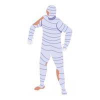 Human mummy icon, isometric style vector