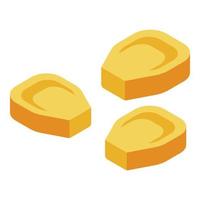 Corn grains icon, isometric style vector