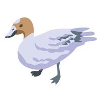 icono de pato lindo, estilo isométrico vector