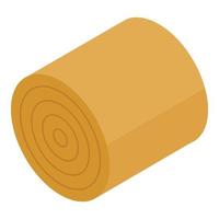 Cow roll food icon, isometric style vector