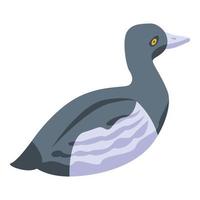 Black white duck icon, isometric style vector