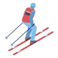 Biathlon icon, isometric style vector