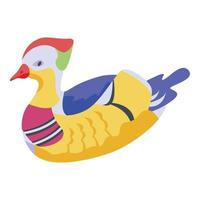 Colorful duck icon, isometric style vector