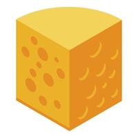 French cheese icon, isometric style vector