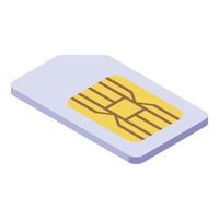 Mobile sim card icon, isometric style vector