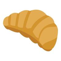 French croissant icon, isometric style vector