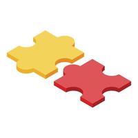 Alzheimers disease puzzles icon, isometric style vector