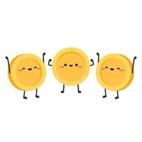 Coin character design. Glad coin. wallpaper. Coin masot vector. vector