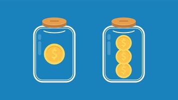 Jar coin vector. wallpaper. free space for text. copy space. bottle coin. vector