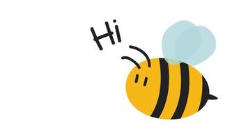 vector de abeja caricatura de abeja diseño de personaje. espacio libre para texto. blanco. copie el espacio
