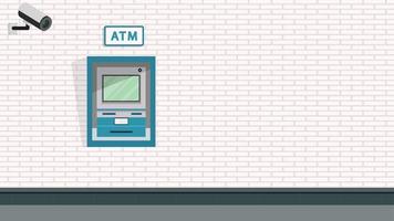 ATM machine vector. closed circuit camera vector. free space for text. wallpaper. vector