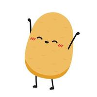 Potatoes vector illustration. Isolated white background. Potato slice vector. Potato character design.