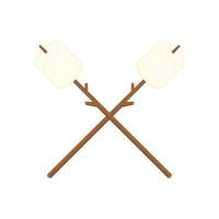 Marshmallow stick. Marshmallow logo design. White Marshmallow icon. vector