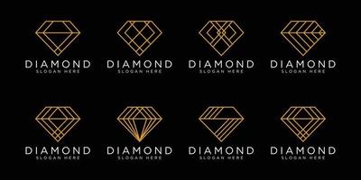 conjunto de diseño de vector de logotipo de diamante