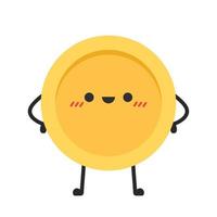 Coin character design. Glad. Coin and Smart phone cartoon vector. Black for text. vector