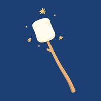 Marshmallow stick. Marshmallow logo design. White Marshmallow icon. vector