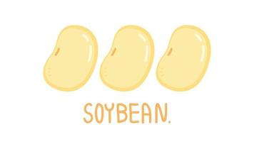 Soybean cartoon vector. Soybean on white background. free space for text. vector