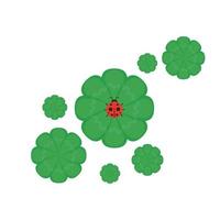 Ladybug on Lily pad. wallpaper. free space for text. background. symbol. Lily pad vector. vector