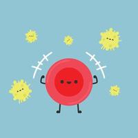 Red blood cell character design. Red blood cell vector. Virus character design. vector