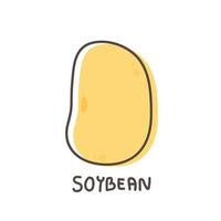 Soybean cartoon vector. Soybean on white background. free space for text. vector