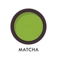 diseño de logotipo matcha. vector de taza de matcha. vector de té verde. fondo de pantalla. espacio libre para texto. símbolo.