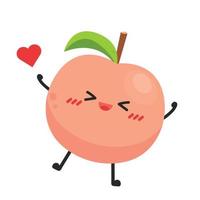 Peach character. peach on white background. wallpaper. vector