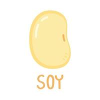 Soybean cartoon vector. Soybean on white background. free space for text. vector