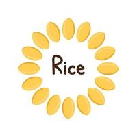 Rice vector on white background. rice seed.