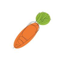 continuous line drawing vegetable carrots illustration vector