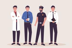 Flat design of men profession collection. Illustrations for websites, landing pages, mobile apps, posters and banners. Trendy flat vector illustration