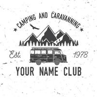 Camping and caravaning club. Vector illustration.