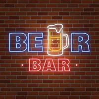 Neon design for bar, pub and restaurant business. vector