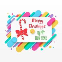 Merry Christmas and Happy New Year greeting card vector