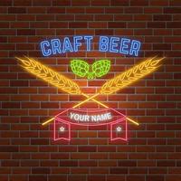 Neon design for bar, pub and restaurant business. vector