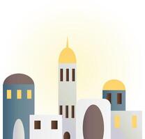 a small town, colorful houses and buildings on a gentle light background vector
