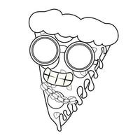 coloring book for children pizza. Colorful vector illustration, coloring book for kids