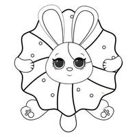 Christmas coloring book for children cute rabbit vector