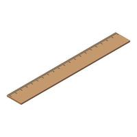 Wooden ruler icon, isometric style vector