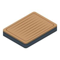 Home inflatable mattress icon, isometric style vector