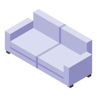 Folding soft sofa icon, isometric style vector