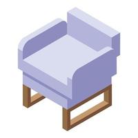 Folding armchair icon, isometric style vector