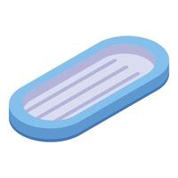 Inflatable mattress icon, isometric style vector