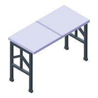 Folding table icon, isometric style vector