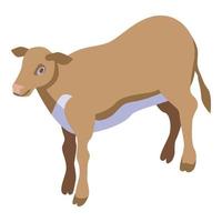 icono de vaca de campo, estilo isométrico vector