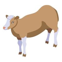 icono de vaca bovina, estilo isométrico vector