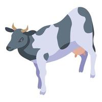 icono de vaca de raza, estilo isométrico vector