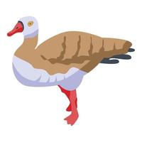 Farm goose icon, isometric style vector