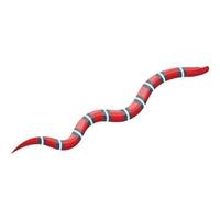 icono de serpiente negra roja, estilo isométrico vector