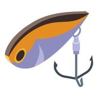 Fish bait icon, isometric style vector