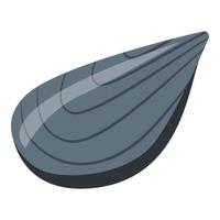 Mussel clam icon, isometric style vector